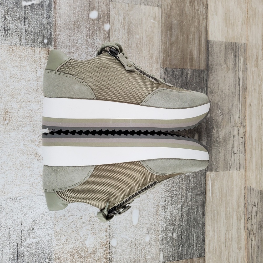 Johnston & Murphy Gracie Womens Shoes Sz 6.5 M Sage Suede Side Zip Sneakers - Picture 7 of 10